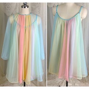 Vintage 1950's - 1960's Babydoll Nightgown & Peignoir Set |Vanity Fair